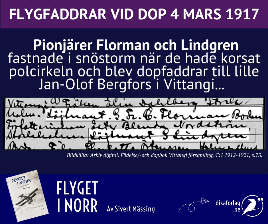 Florman och Lindgren flygfaddrar vid dop 4 mars 1917