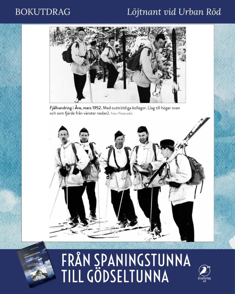 Vinterövningar, löjtnant vid Urban Röd. Bokutdrag, akt 4, I luften för Sverige. Ur Från spaningstunna till Gödseltunna, Disa förlag.