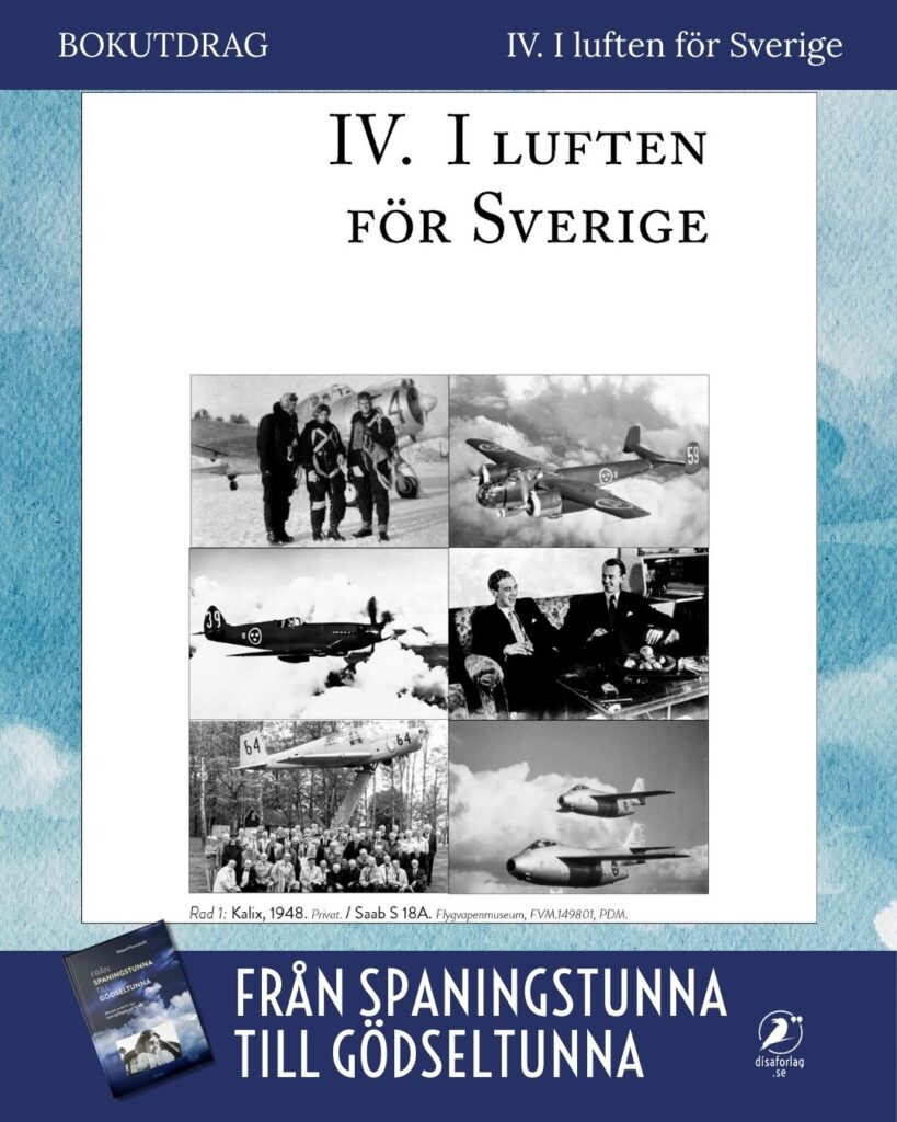 Bokutdrag, akt 4, I luften för Sverige. Ur Från spaningstunna till Gödseltunna, Disa förlag.