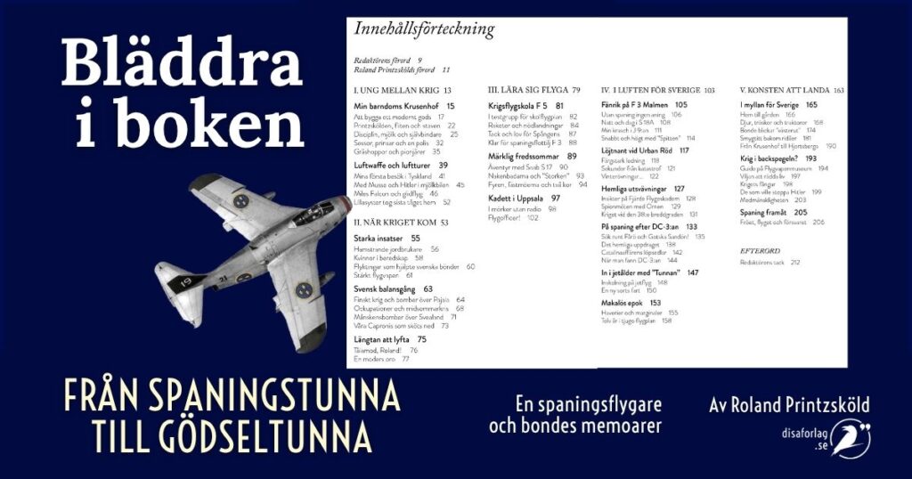 Läs bokutdrag ur spaningsflygare Roland Printzskölds memoarer